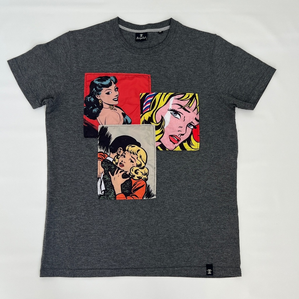 Comic Strip Shirt M Pop Art Graphic Tee - bad girl, Lichtenstein illustrations